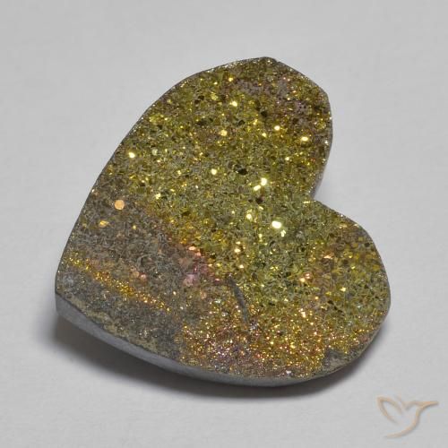 Pirita arco-íris Multicolorido Natural 9.02ct, Coração, Opaco