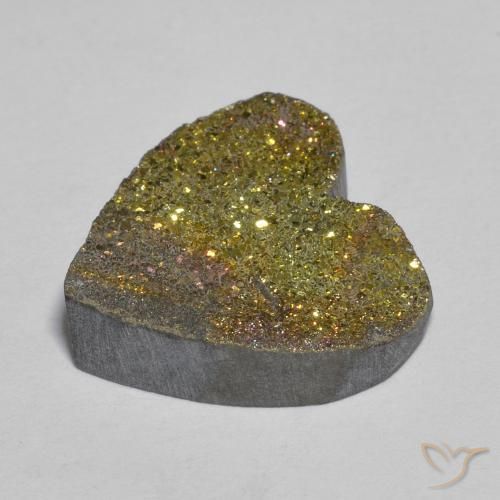 Pirita arco-íris Multicolorido Natural 9.02ct, Coração, Opaco