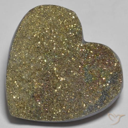 Pirita arco-íris Multicolorido Natural 29.66ct, Coração, Opaco