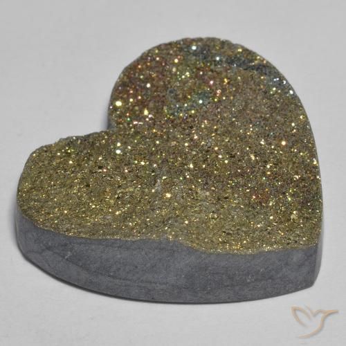 Pirita arco-íris Multicolorido Natural 29.66ct, Coração, Opaco