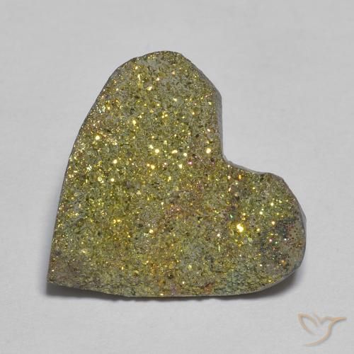 Pirita arco-íris Multicolorido Natural 9.00ct, Coração, Opaco