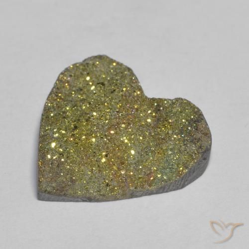 Pirita arco-íris Multicolorido Natural 9.00ct, Coração, Opaco
