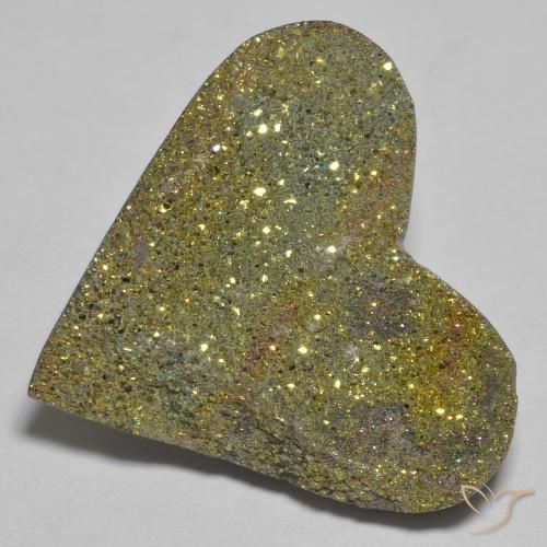 18.98ct Natural Multicolorido Pirita arco-íris, Coração, Opaco
