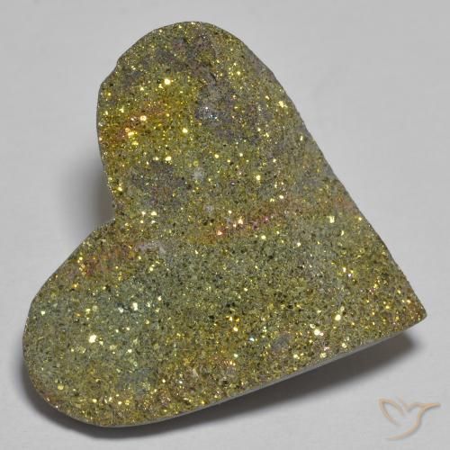 Pirita arco-íris Multicolorido Natural 18.98ct, Coração, Opaco