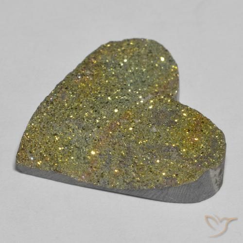 Pirita arco-íris Multicolorido Natural 18.98ct, Coração, Opaco