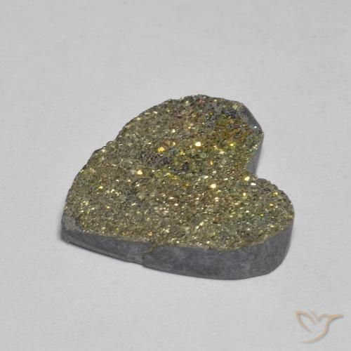 Pirita arco-íris Multicolorido Natural 6.09ct, Coração, Opaco