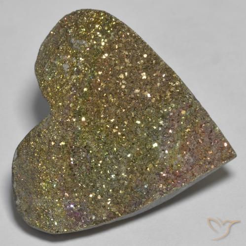 Pirita arco-íris Multicolorido Natural 26.42ct, Coração, Opaco