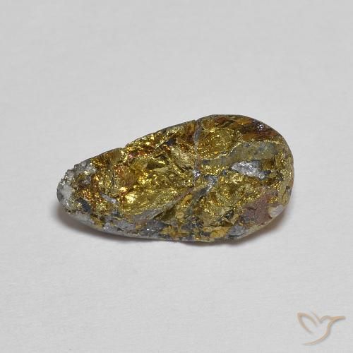 Pirita arco-íris multicolorido natural 4,97ct, forma extravagante, opaco