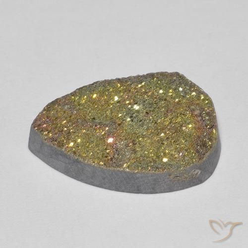 Pirita arco-íris Multicolorido Natural 8.05ct, Formato de pêra, Opaco