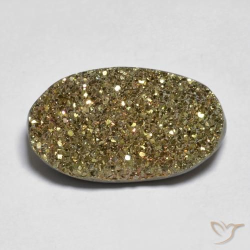 10.10ct Natural Multicolorido Pirita arco-íris, oval, Opaco