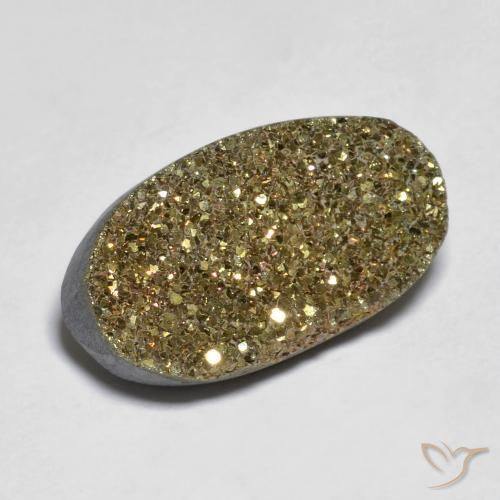 Pirita arco-íris Multicolorido Natural 10.10ct, oval, Opaco