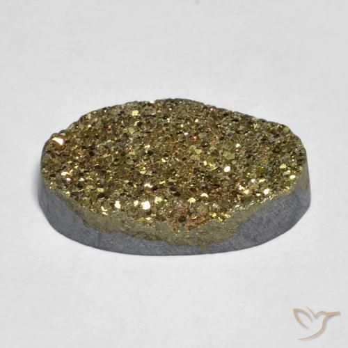 Pirita arco-íris Multicolorido Natural 10.10ct, oval, Opaco