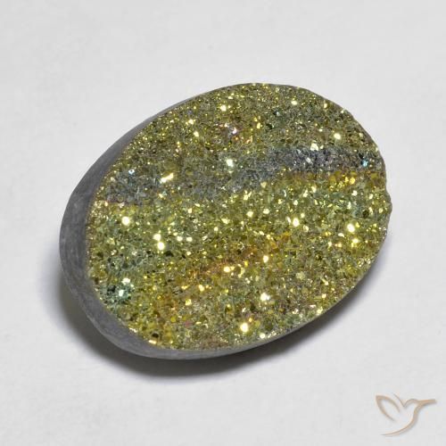 12.55ct Natural Multicolorido Pirita arco-íris, oval, Opaco
