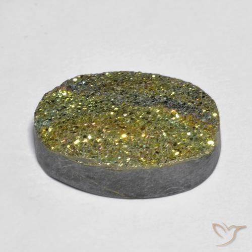 Pirita arco-íris Multicolorido Natural 12.55ct, oval, Opaco