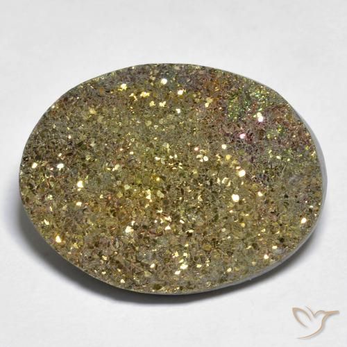 19.53ct Natural Multicolorido Pirita arco-íris, oval, Opaco