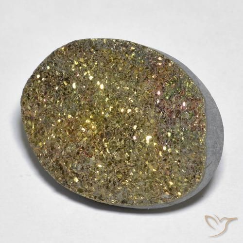 Pirita arco-íris Multicolorido Natural 19.53ct, oval, Opaco