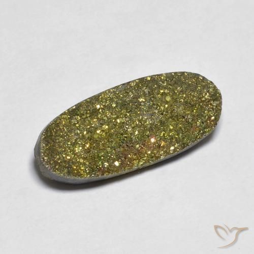 7.24ct Natural Multicolorido Pirita arco-íris, oval, Opaco