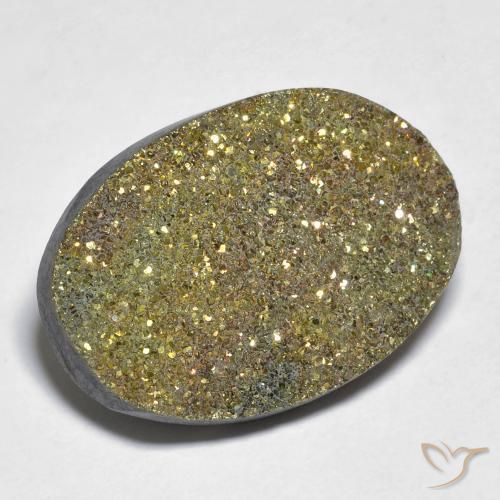 Pirita arco-íris Multicolorido Natural 18.36ct, oval, Opaco