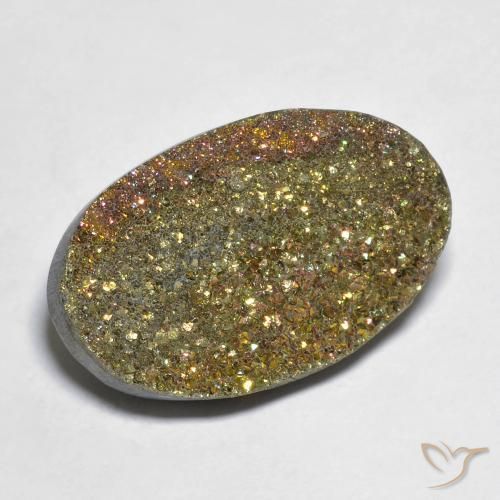 Pirita arco-íris Multicolorido Natural 14.61ct, oval, Opaco