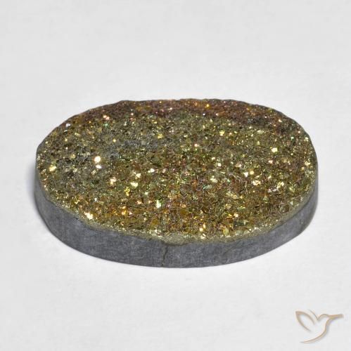 Pirita arco-íris Multicolorido Natural 14.61ct, oval, Opaco
