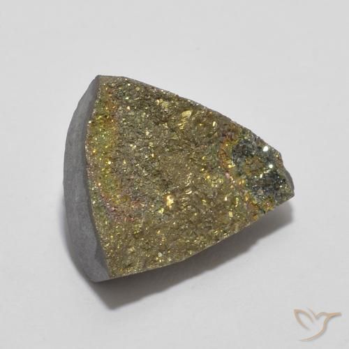 Pirita arco-íris Multicolorido Natural 4.89ct, Trilhão, Opaco
