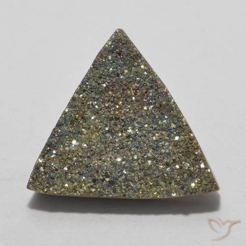 5.62ct Natural Multicolorido Pirita arco-íris, Trilhão, Opaco