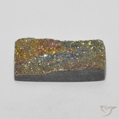 Pirita arco-íris Multicolorido Natural 5.59ct, baguete, Opaco