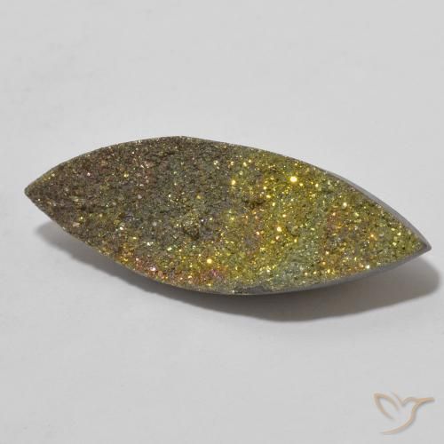 Pirita arco-íris Multicolorido Natural 6.89ct, Marquesa, Opaco