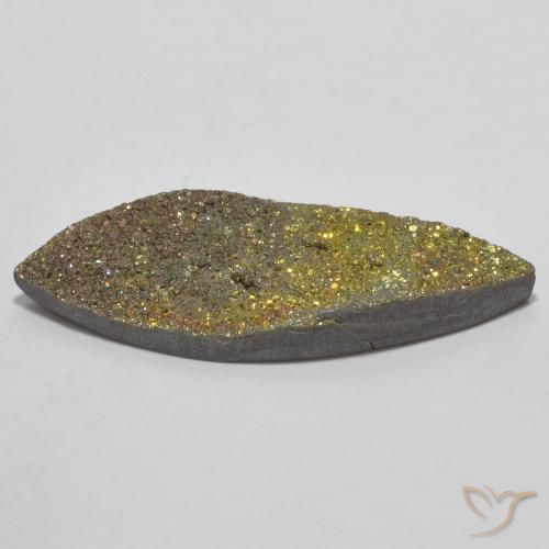 Pirita arco-íris Multicolorido Natural 6.89ct, Marquesa, Opaco