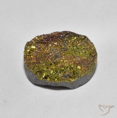 Pirita arco-íris multicolorido natural 5,14ct, corte redondo, opaco