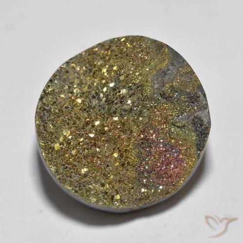 Pirita arco-íris Multicolorido Natural 13.50ct, Redondo, Opaco