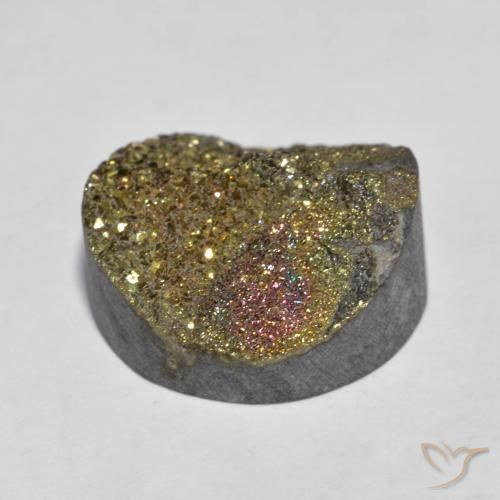 Pirita arco-íris Multicolorido Natural 13.50ct, Redondo, Opaco