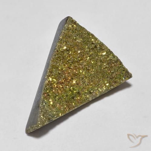 6.04ct Natural Multicolorido Pirita arco-íris, Trilhão, Opaco