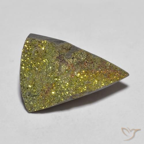 5.95ct Natural Multicolorido Pirita arco-íris, Trilhão, Opaco