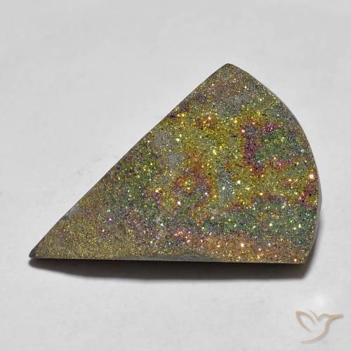 10.16ct Natural Multicolorido Pirita arco-íris, Formato de pêra, Opaco