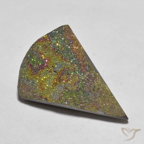 Pirita arco-íris Multicolorido Natural 10.16ct, Formato de pêra, Opaco