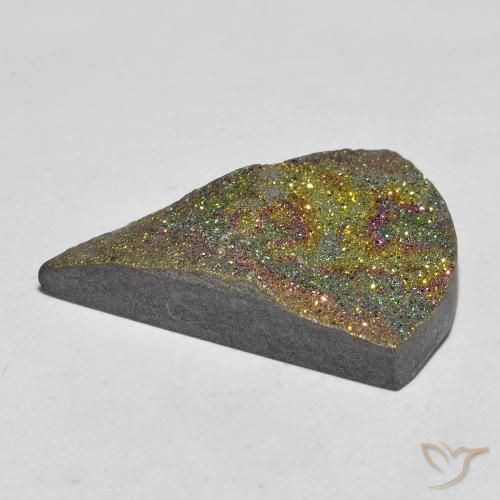 Pirita arco-íris Multicolorido Natural 10.16ct, Formato de pêra, Opaco