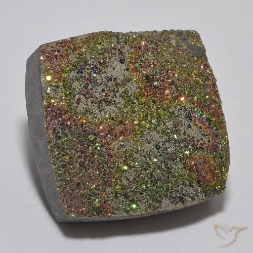 Pirita arco-íris Multicolorido Natural 9.32ct, Quadrado, Opaco