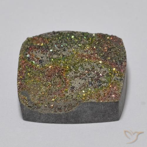 Pirita arco-íris Multicolorido Natural 9.32ct, Quadrado, Opaco
