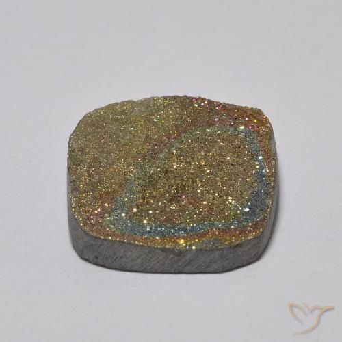 Pirita arco-íris Multicolorido Natural 10.04ct, Almofada, Opaco