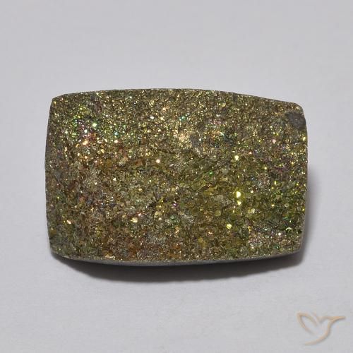 5.28ct Natural Multicolorido Pirita arco-íris, baguete, Opaco