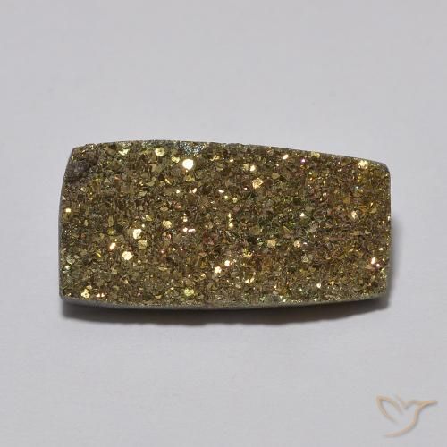 5.47ct Natural Multicolorido Pirita arco-íris, baguete, Opaco