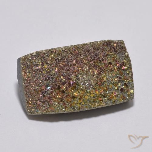 Pirita arco-íris Multicolorido Natural 7.91ct, baguete, Opaco
