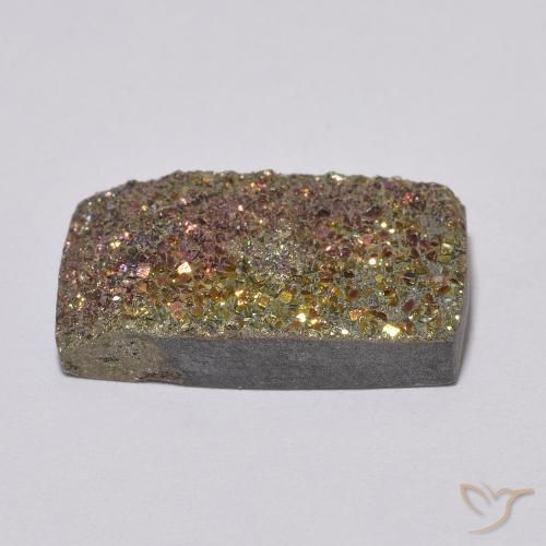Pirita arco-íris Multicolorido Natural 7.91ct, baguete, Opaco