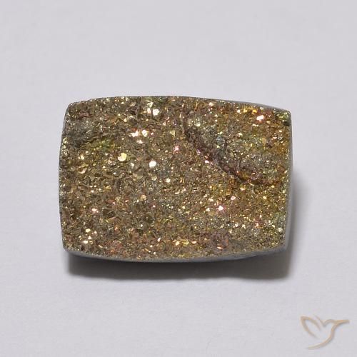 4.20ct Natural Multicolorido Pirita arco-íris, baguete, Opaco