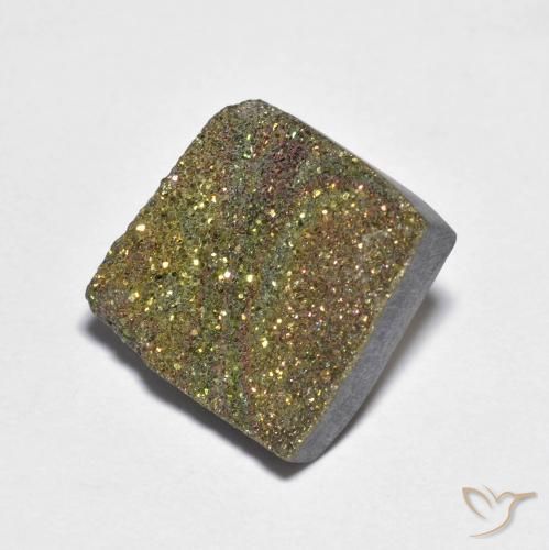 Pirita arco-íris Multicolorido Natural 8.26ct, Quadrado, Opaco