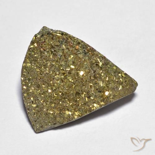 8.41ct Natural Multicolorido Pirita arco-íris, Trilhão, Opaco