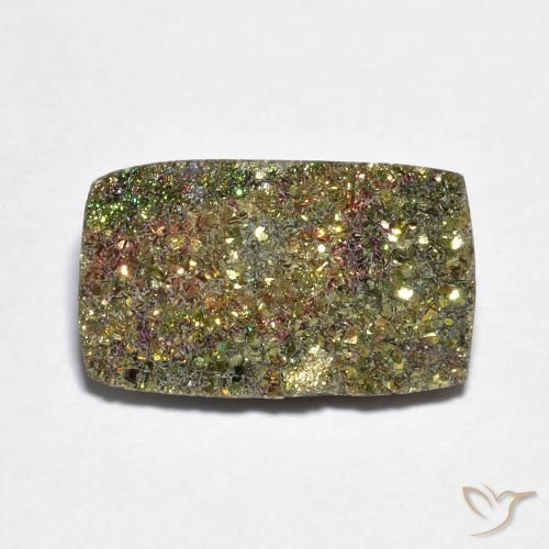 Pirita arco-íris multicolorido natural 4,15ct, baguete, opaco