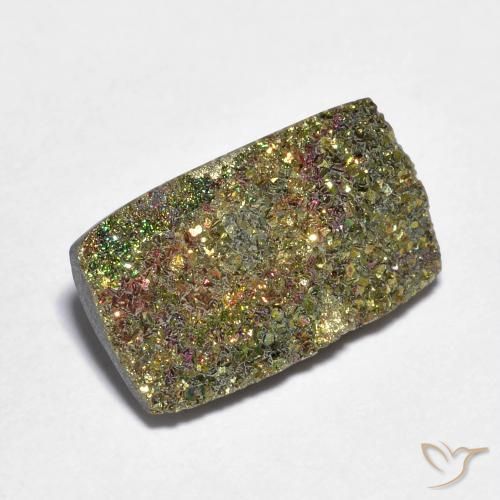 Pirita arco-íris multicolorido natural 4,15ct, baguete, opaco