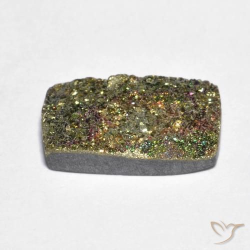 Pirita arco-íris multicolorido natural 4,15ct, baguete, opaco